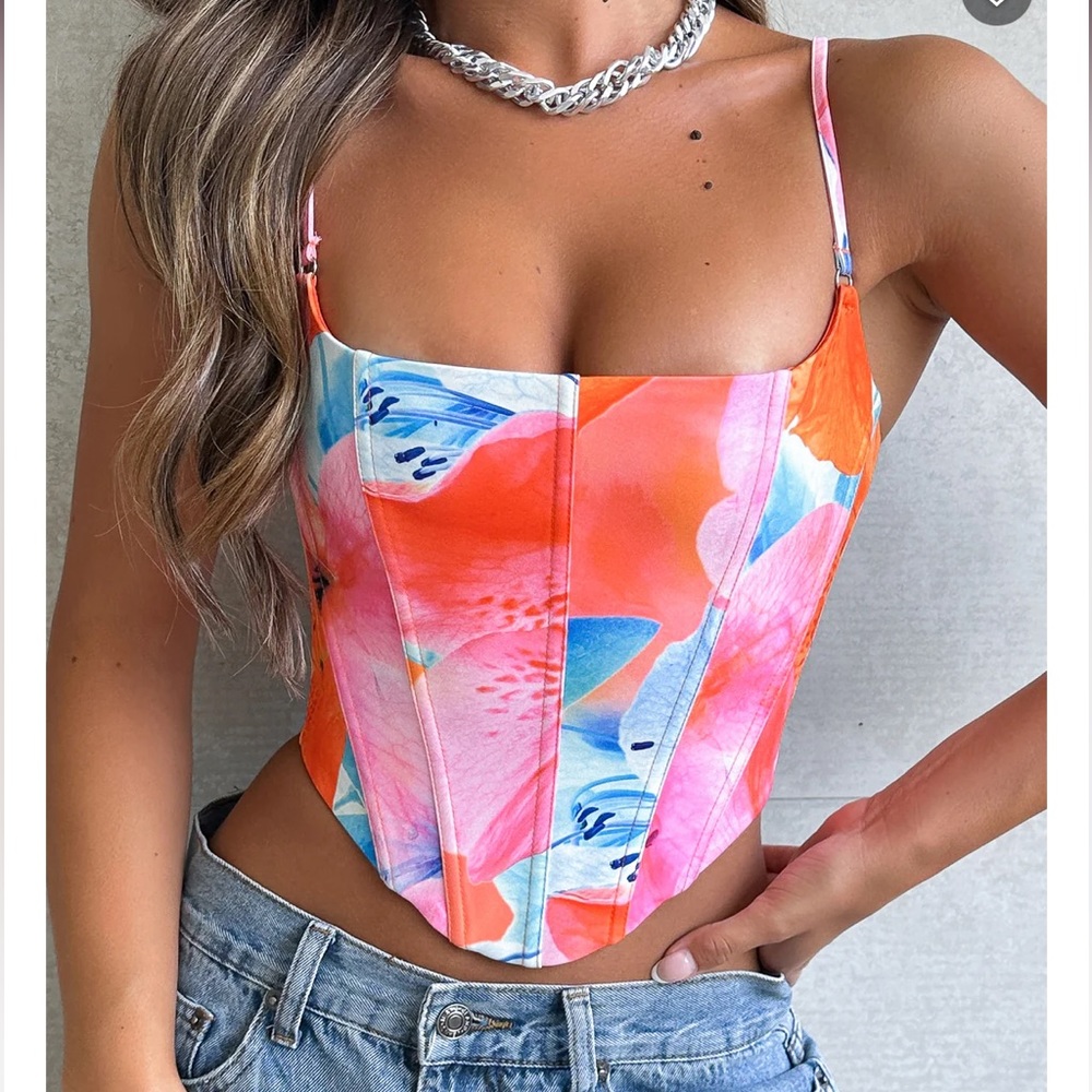 White Fox Nothing New Bustier Tropical Lily